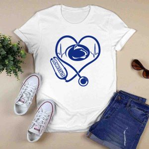 Penn State Nittany Lions Nurse Heartbeat Stethoscope Love T Shirt