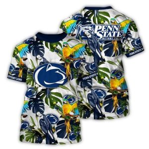 Penn State Nittany Lions Parrot Leafs Art All-Over Print T-Shirt