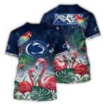 Penn State Nittany Lions Parrot And Flamingo Floral Art All-Over Print T-Shirt