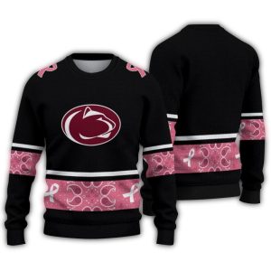 Penn State Nittany Lions Pink Ribbon Black Pink Ugly Sweater