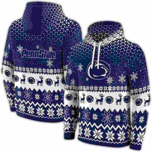 Penn State Nittany Lions Reindeer Motif Christmas All-over Print Hoodie