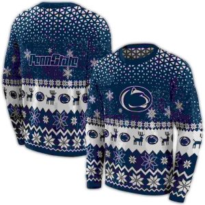 Penn State Nittany Lions Reindeer Motif Christmas All-Over Print Sweatshirt