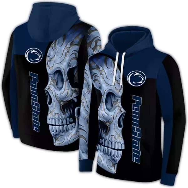 Penn State Nittany Lions Skull Motif AOP Hoodie 1