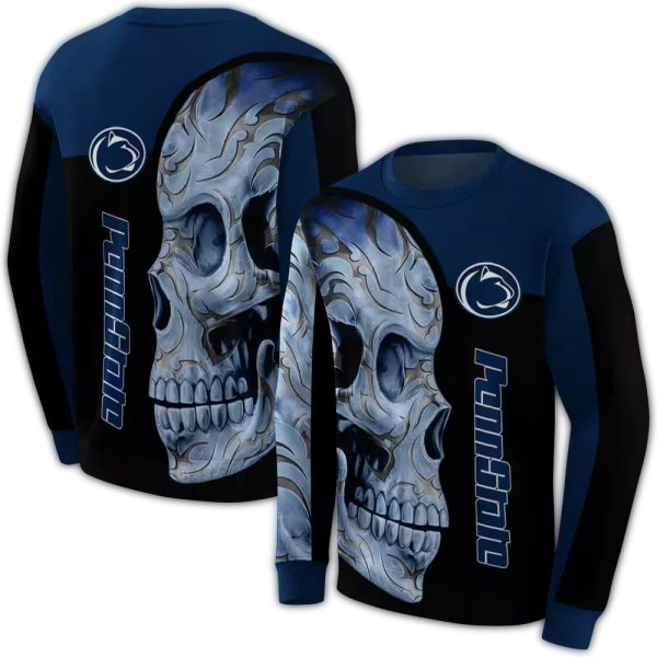 Penn-State-Nittany-Lions-Skull-Motif-AOP-Sweatshirt-1 Penn State Nittany Lions Skull Motif AOP Sweatshirt 1