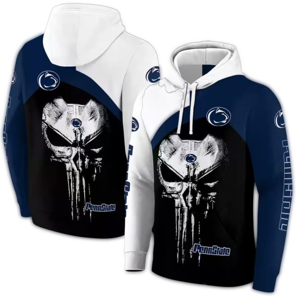 Penn State Nittany Lions Skull Punisher AOP Hoodie 1