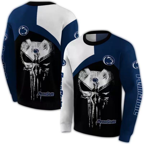 Penn-State-Nittany-Lions-Skull-Punisher-AOP-Sweatshirt-1 Penn State Nittany Lions Skull Punisher AOP Sweatshirt 1
