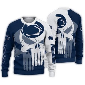 Penn State Nittany Lions Skull Punisher Split Ugly Sweater