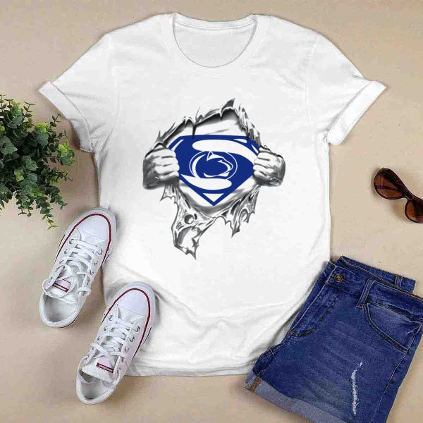 Penn State Nittany Lions Superman Logo Rip Open T Shirt 0