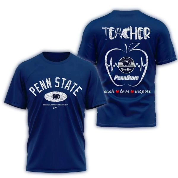 Penn State Nittany Lions Teacher Appreciation Night 3D Shirt 1