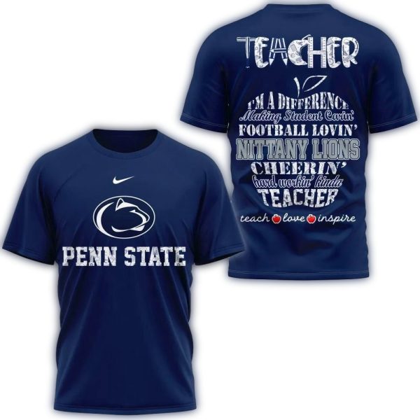 Penn State Nittany Lions Teacher Teach Love Inspire All Over Print Shirt 1