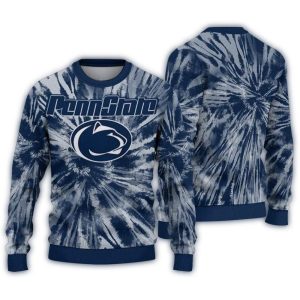 Penn State Nittany Lions Tie Dye Pattern Ugly Sweater