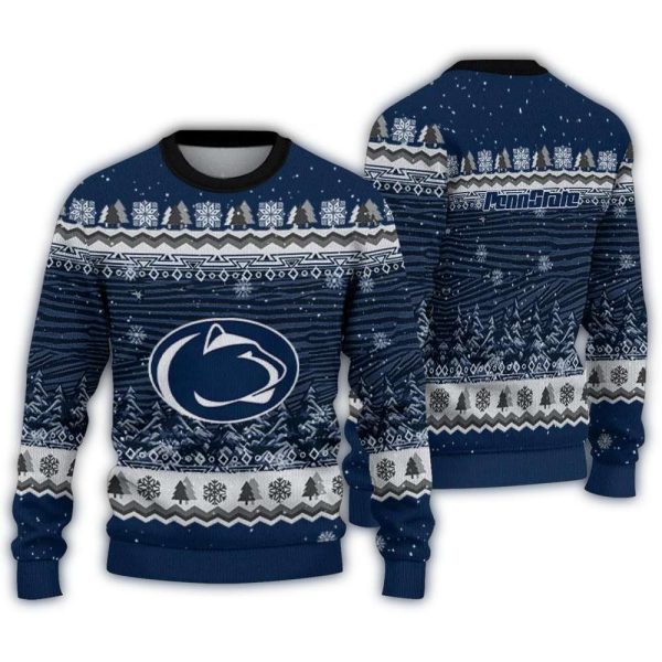 Penn State Nittany Lions Tree PatternUgly Sweater 1
