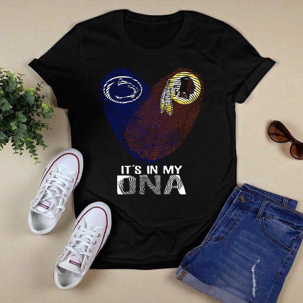 Penn State Nittany Lions Washington Redskins Its In My Dna T Shirt Black 1