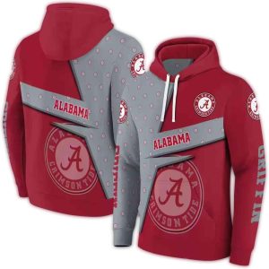 Personalized Alabama Crimson Tide Abstract Shape All-Over Print Hoodie