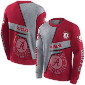 Personalized Alabama Crimson Tide Abstract Shape All-over Print Sweatshirt