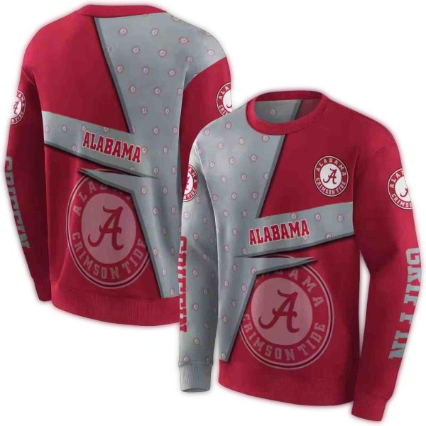 Personalized Alabama Crimson Tide Abstract Shape AOP Sweatshirt 1