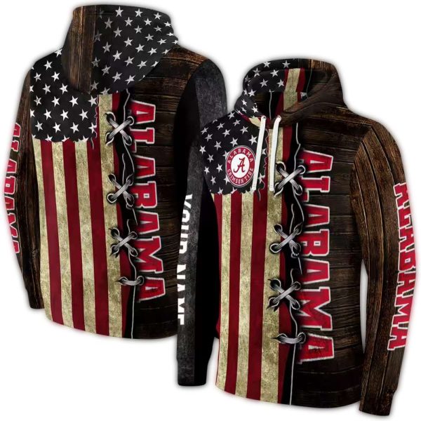 Personalized Alabama Crimson Tide American Pride AOP Hoodie 1