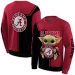 Personalized Alabama Crimson Tide Baby Yoda All-over Print Sweatshirt