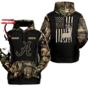 Personalized Alabama Crimson Tide Camo Hunting All-Over Print Hoodie