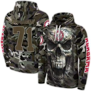 Personalized Alabama Crimson Tide Camo Skull All-Over Print Hoodie