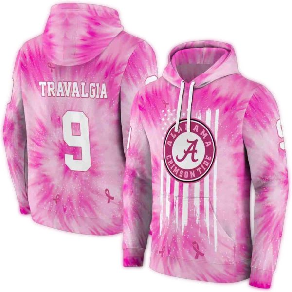 Personalized Alabama Crimson Tide Cancer Support Pink AOP Hoodie 1