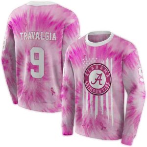 Personalized Alabama Crimson Tide Cancer Support Pink All-over Print Sweatshirt
