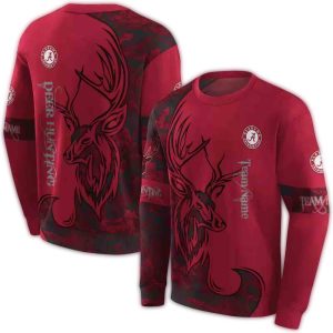 Personalized Alabama Crimson Tide Deer Silhouette All-over Print Sweatshirt