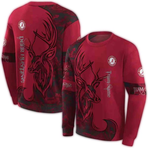 Personalized Alabama Crimson Tide Deer Silhouette AOP Sweatshirt 1