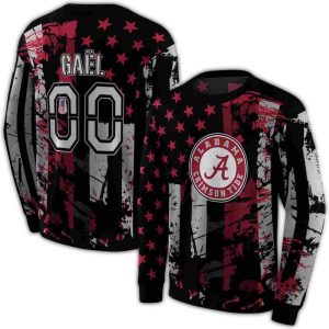 Personalized Alabama Crimson Tide Distressed Flag Crimson All-over Print Sweatshirt