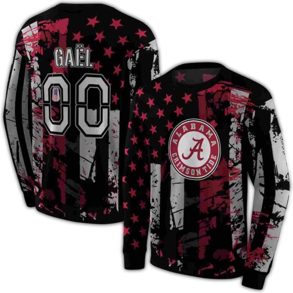 Personalized Alabama Crimson Tide Distressed Flag Crimson AOP Sweatshirt 1