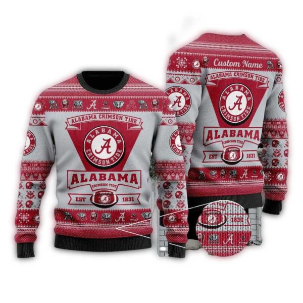 Personalized Alabama Crimson Tide Est 1831 Ugly Sweater 1