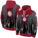 Personalized Alabama Crimson Tide Flame All-Over Print Hoodie