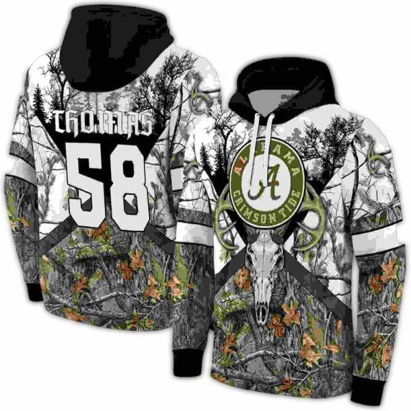 Personalized Alabama Crimson Tide Forest Silhouette AOP Hoodie 1
