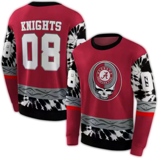 Personalized Alabama Crimson Tide Grateful Vibes AOP Sweatshirt 1