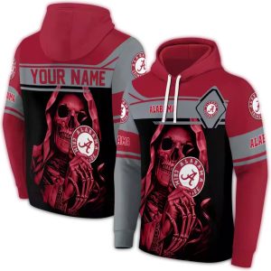 Personalized Alabama Crimson Tide Grim Reaper Crimson All-Over Print Hoodie
