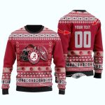 Personalized Alabama Crimson Tide Helmet Ball Football Ugly Sweater