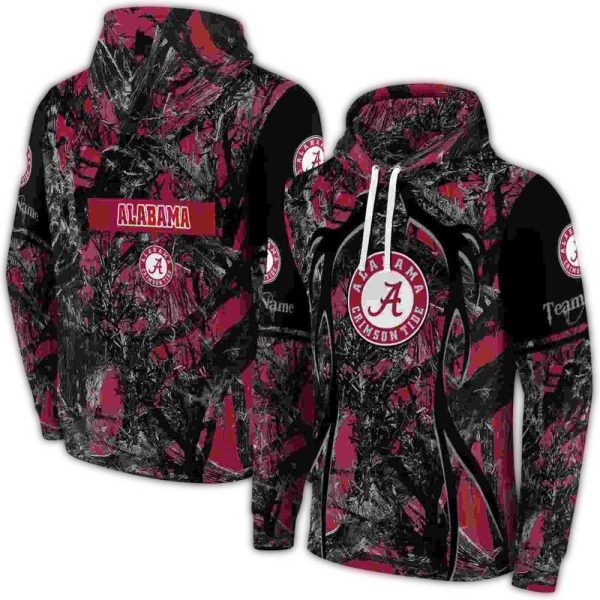 Personalized Alabama Crimson Tide Hunting Theme Crimson AOP Hoodie 1