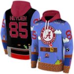 Personalized Alabama Crimson Tide Mario Blue All-Over Print Hoodie