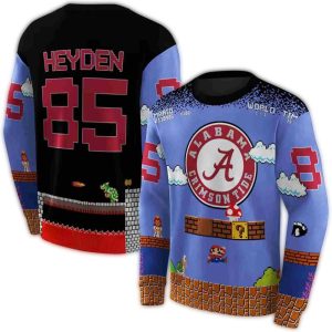 Personalized Alabama Crimson Tide Mario Blue All-over Print Sweatshirt