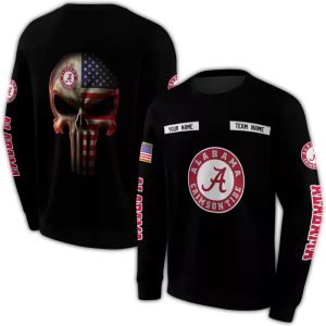 Personalized Alabama Crimson Tide Punisher Skull All-over Print Sweatshirt