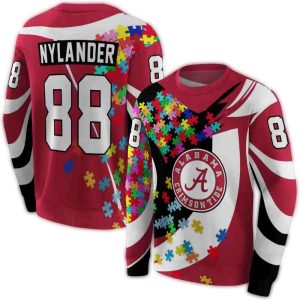 Personalized Alabama Crimson Tide Puzzle Pieces All-over Print Sweatshirt