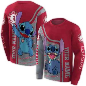 Personalized Alabama Crimson Tide Stitch All-over Print Sweatshirt