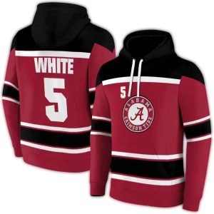 Personalized Alabama Crimson Tide Striped Pattern All-Over Print Hoodie