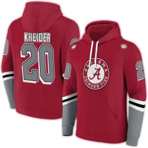 Personalized Alabama Crimson Tide Striped Sleeves All-Over Print Hoodie