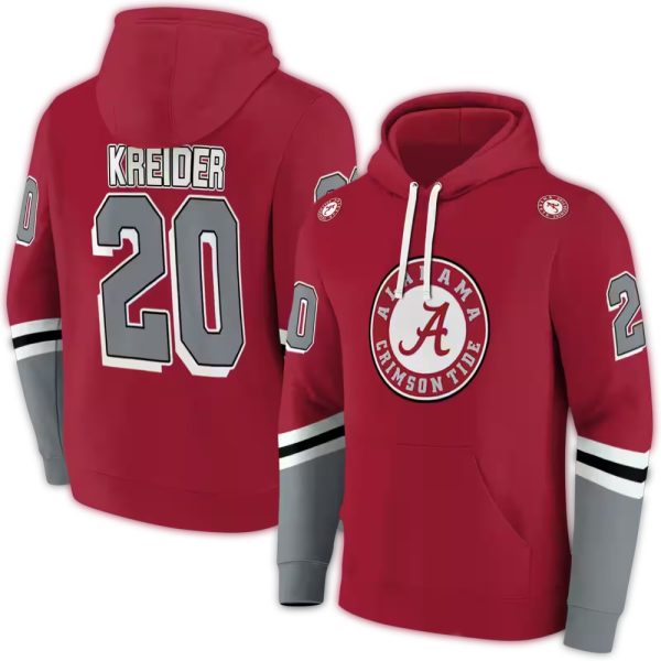 Personalized Alabama Crimson Tide Striped Sleeves AOP Hoodie 1