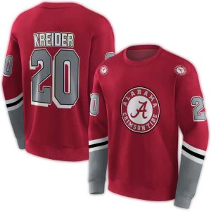 Personalized Alabama Crimson Tide Striped Sleeves All-over Print Sweatshirt