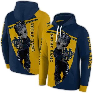 Personalized Baby Groot Hold Logo Notre Dame Fighting Irish All Over Print Hoodie