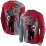 Personalized Baby Groot Hug Logo Alabama Crimson Tide All-over Print Sweatshirt
