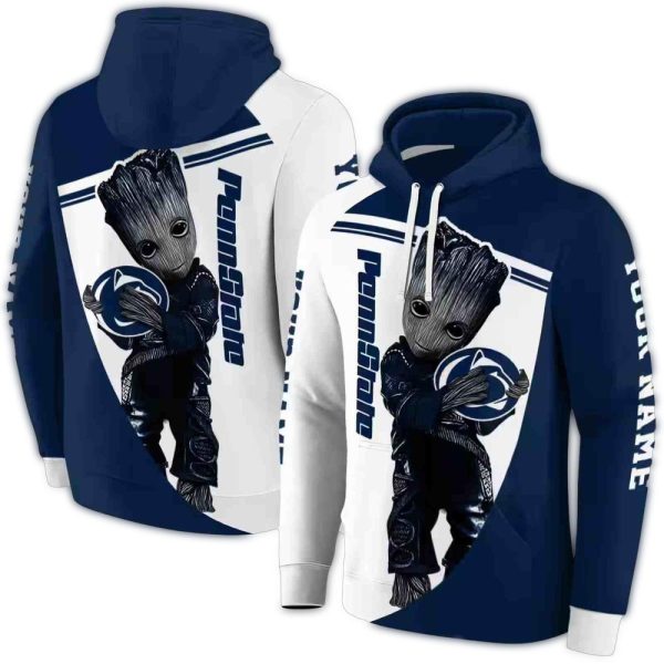 Personalized Baby Groot Hug Logo Penn State Nittany Lions AOP Hoodie 1