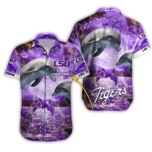 Personalized Dolphin Lsu Tigers Hawaiian Shirt